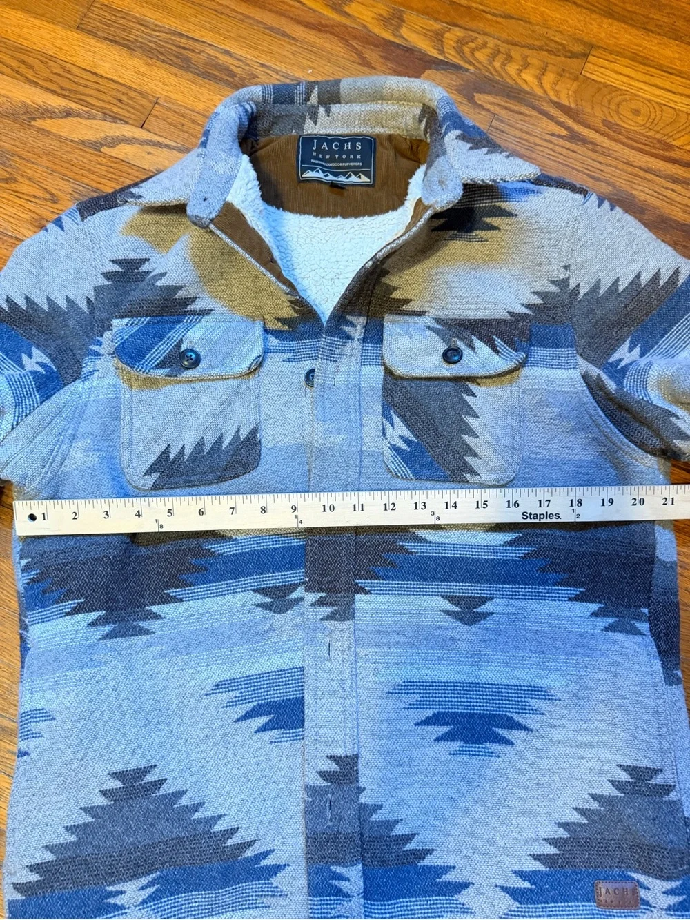 Jachs New York Men’s Aztec Sherpa Lined Shirt Jacket Shacket
